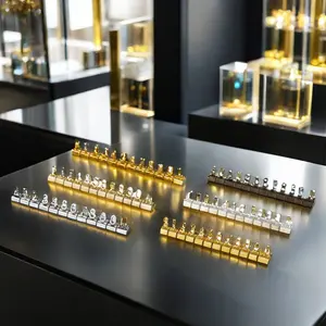 Personalizzabile in metallo prezzo espositore rack gioielli con oro argento bronzo perla libbre prezzo numerico cubi blocchi di montaggio