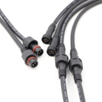 Câble d'extension étanche IP67 à 3 broches conforme RoHS, connecteurs LED extérieurs, isolation PVC, conducteur en cuivre M12 300V, OEM ODM