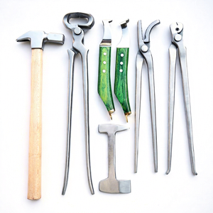 Kit de 7 piezas de acero inoxidable para caballos y herradores con alicates para pezuñas, cuchillo de recorte, clavador de pezuñas, cortador y extractor - Product Image 1