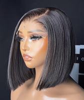 4x4 dentelle taille droite courte Bob HD dentelle avant perruques en gros cheveux humains brésiliens bruts pour suisse dentelle frontale pour les femmes noires
