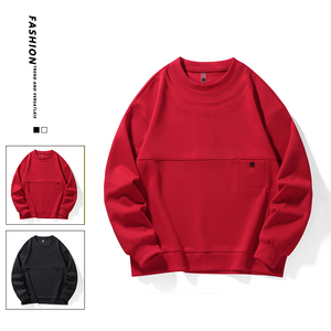เสื้อสเวตเตอร์แบบสวมหัวสำหรับผู้ชายเสื้อโค้ทคอโจ๊กเกอร์สีพื้นสำหรับกีฬาสันทนาการสไตล์ลำลอง - Product Image 5