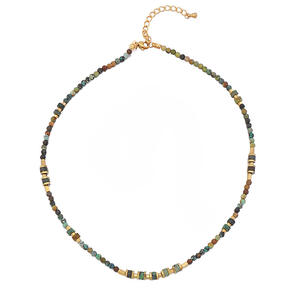 महिलाओं के लिए बोहेमियन फ़िरोज़ा प्राकृतिक पत्थर चक्र जिक्रोन स्टार पेंडेंट 14k सोना चढ़ाया हुआ हार - Product Image 6