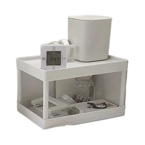 Dual Layer Desktop <b>Storage</b> Rack 2 Tier Multi Functional Organizer For Office Desk Space Saving Rectangle Standing Type - Product Image 5