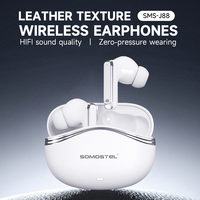 Earbud TWS Nirkabel Premium Berlapis Emas Tekstur Kulit In-Ear BT Earphone Driver Cincin Tembaga 13mm Kontrol Sentuh Panggilan