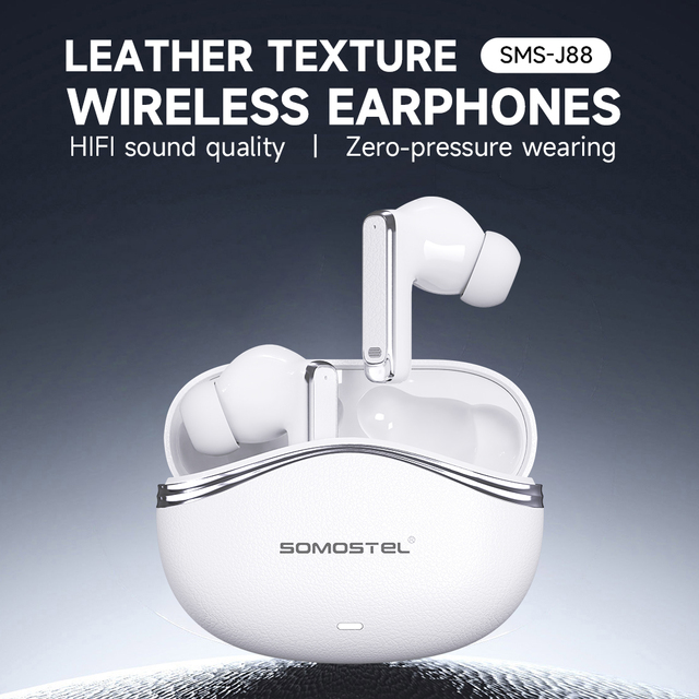 Premium Wireless TWS Earbuds Gold Plated Leather Texture In-Ear BT Earphones 13mm Copper Ring Driver Touch Control Call