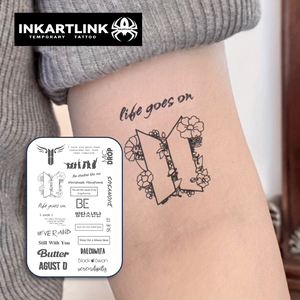 INKARTLINK Pegatinas <span class=keywords><strong>de</strong></span> Tatuajes para el Cuerpo, Pegatinas <span class=keywords><strong>de</strong></span> Tatuajes <span class=keywords><strong>de</strong></span> Papel, para Fans del K-Pop, Resistentes al Agua, Ecológicas, <span class=keywords><strong>de</strong></span> Larga Duración (15 Días), al por Mayor - Product Image 2