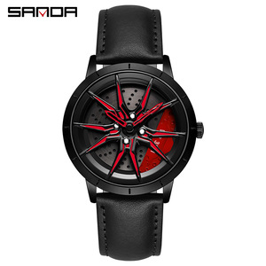 Montre à quartz pour homme <span class=keywords><strong>Sandar</strong></span>, style influenceur, design étanche, aiguille ajourée tridimensionnelle créative en forme de moyeu de roue - Product Image 5