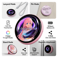 Badge LED intelligent Beambox tendance : Logo personnalisé, épinglette numérique interactive, cadeau technologique portable