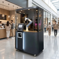 Robot Barista Kolaboratif 6 Axis, Robot Pembuat Kopi Latte Art Otomatis Penuh untuk Mal, Kafe, Hotel, Kantor