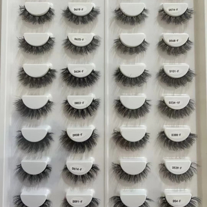 Künstliche Nerz-Wimpernstreifen Seidige Flauschige Wimpern Luxuriöse <span class=keywords><strong>D</strong></span>-Curl Katzenaugen-Effekt Dramatische Weiche Faux-Mink-Wimpernbänder - Product Image 1