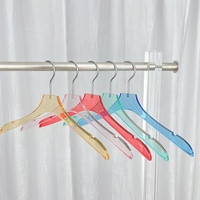 Cintres en plastique transparent personnalisés avec logo pour magasin de vêtements, crochet doré, pour robes de mariée, costumes, manteaux, pantalons, cintres en acrylique pour vêtements