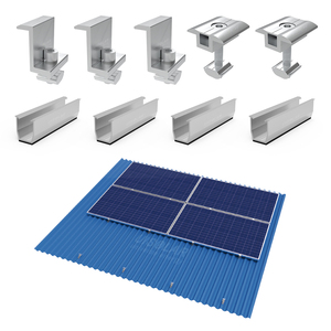 Système de montage de panneaux photovoltaïques sur toit métallique trapézoïdal, <span class=keywords><strong>rail</strong></span> court sans <span class=keywords><strong>rail</strong></span>, support <span class=keywords><strong>solaire</strong></span> en aluminium, mini-<span class=keywords><strong>rail</strong></span> - Product Image 3