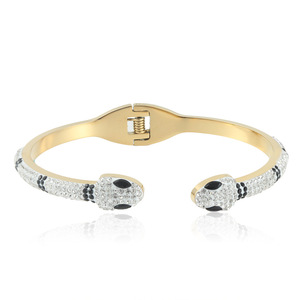 <b>Animal</b> Snake <b>Crystal</b> Bracelet Steel Gold Women's Fashion Jewelry Micro Insert Everyday Wear - Product Image 1