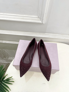 Jimmy High Quality Women'S Low Heeled <b>Shoes</b> Breathable Mesh Gradient Diamond Decoration Fully Wrapped Shallow Mouth Chooing - Product Image 1