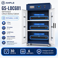 Armoire de charge et de stockage de batteries au lithium, ventilée, en acier, 30 prises, 6 USB, pour laboratoire industriel, fourniture OEM ODM