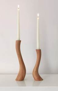 Portavelas Cónico de Madera Hecho a Mano, Centro de Mesa Rústico Moderno de Madera Natural para Decoración del Hogar, Bodas y Navidad - Product Image 2