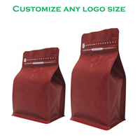 Sacs à gousset latéraux personnalisés thermoscellés fermeture à glissière feuille fermeture à glissière fond plat pochette alimentaire pochette d'emballage en plastique pour sac de café