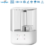 Humidificateur ultrasonique intelligent à commande tactile OEM ODM, remplissage par le haut, 3,8 L 4 L, brume fraîche, nettoyage facile, pour la maison et la chambre