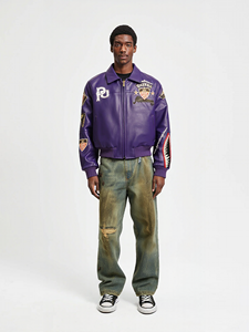 Tùy Chỉnh Mens Thêu Các Bản Vá Lỗi Nặng Thời Trang Đường Phố Mùa Đông Windproof Zip up Bóng Chày <span class=keywords><strong>Varsity</strong></span> PU Faux Áo Khoác Da Áo Khoác Áo Khoác - Product Image 2