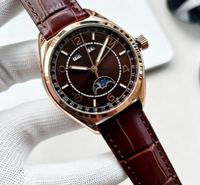 Montre mécanique pour homme OEM Fashion Business, bracelet bicolore or rose, cadran blanc, étanche.