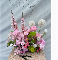Décoration florale artificielle en rangée de lotus parfumés faits à la main pour les allées de mariage et de fête - Matériau plastique