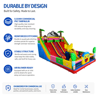 Toboggan aquatique gonflable géant commercial sur le thème des pirates pour jardin, toboggan sec gonflable pour fête avec piscine