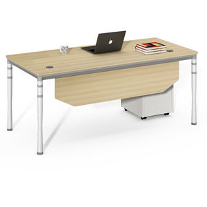 Escritorio de madera Simple y moderno para ordenador, escritorio de oficina con caja de almacenamiento para el hogar u oficina, muebles de oficina, marco de acero redondo - Product Image 2