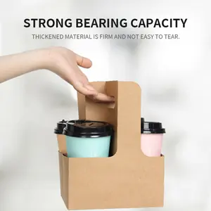 Ready Bulk Biodegradable Cup Carrier Take Out Wholesale High Quality Disposable Paper Cup Holder With Handle