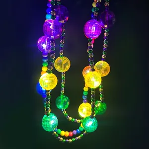 Collier de perles Mardi Gras lumineux à LED Party Favor