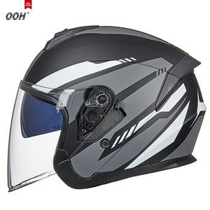 Casque de <span class=keywords><strong>moto</strong></span> ouvert certifié DOT, anti-buée, avec protection solaire, taille XL, double visière, double lentille, toutes saisons, ABS, nouveau casque avec haut-parleur, noir - Product Image 6