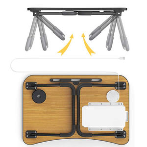 Bàn Gấp Máy Tính Xách Tay Bằng Gỗ MDF Thiết Kế Màu Sắc Tùy Chỉnh Giá Đỡ Máy Tính Xách Tay Có Thể Gập Lại Bàn Giường Với Giá Đỡ Cốc Và Cổng USB - Product Image 4