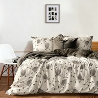 Ensemble de literie 3 pièces en microfibre de polyester écologique de qualité supérieure, 200TC, motif floral botanique, lavable en machine, tailles personnalisables