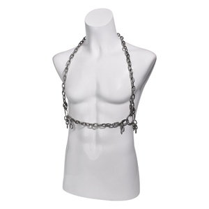 QKKQ Harnais en métal sexy pour homme, équipement BDSM, chaîne en acier avec collier, laisse, bandage, chaîne érotique, jouets sexuels fétichistes - Product Image 3