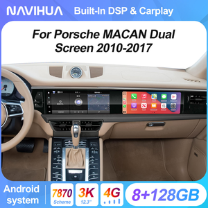 วิทยุแอนดรอยด์ Navihua หน้าจอคู่ขนาด 12.3 นิ้ว พร้อมระบบนำทาง GPS หน้าจอสัมผัสสำหรับความบันเทิงผู้โดยสาร รองรับ Carplay สำหรับรถยนต์ Porsche Macan ปี 2010-2017 - Product Image 2