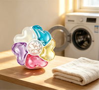 Capsules de lessive écologiques en vrac de 10g, 6-en-1, en forme de fleur, multi-chambres, pour vêtements, vente en gros, OEM