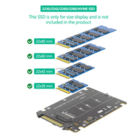 Adaptor M.2 NVMe M Key ke U.2 SFF 8639, Kartu Konverter PCIe 4.0/3.0 M.2 NVMe SSD ke Bay Drive U.2 2.5 inci/Dengan Casing Plastik Hitam