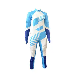 Elastische Fleece Winddicht Waterdicht Sublimatie Vrouwen Mannen Kinderen Winter Ski Racing Pak Sneeuw Pak Een Stuk Skipak