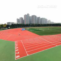 Lapangan Lari Atletik Sistem Sandwich 13mm Permukaan PU Dua Komponen untuk Stadion Universitas