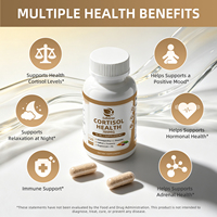 Complément de soutien au cortisol avec Ashwagandha, L-Théanine, Glycinate de Magnésium, Safran – Adaptogène pour le soulagement du stress, l'humeur et le sommeil