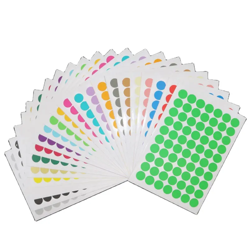 19mm 0.75inch 980 Dots Circle Round Color Coded Label Small Blank Dot Sticker