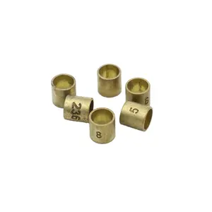 Custom logo tube metal beads supplies Solid raw brass 5mm bugle beads with etch number