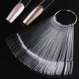 50 Uds. Palos de muestras de <span class=keywords><strong>uñas</strong></span> con forma de abanico Natural transparente estilo de <span class=keywords><strong>diseño</strong></span> puntas falsas cuadradas para práctica de esmalte de <span class=keywords><strong>uñas</strong></span> proveedor de <span class=keywords><strong>uñas</strong></span> - Product Image 4