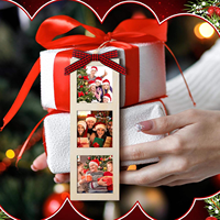 Grenzüberschreitender Weihnachts-Holz-Bilderrahmen-Anhänger, handgemachtes DIY-Bastelarbeiten, Weihnachts- und Neujahrsdekorationen, Feiertagsgeschenk