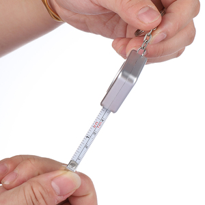 Tùy Chỉnh Nhỏ Mini Bạc Vuông <span class=keywords><strong>1M</strong></span> Mini Băng Thép Đo Với Keychain - Product Image 2