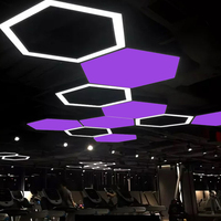 Luminaires hexagonaux RVB avec contrôle DMX, lustres suspendus à LED pour le bureau, prix direct de l'usine