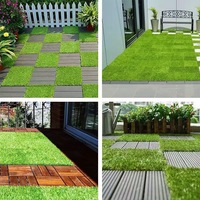 Fleur décorative artificielle en plastique vert, modulable, 30x30cm, pour décoration murale ou au sol, tapis, mariage, Noël, Nouvel An chinois