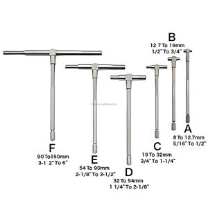 Juego de 6 Medidores Telescópicos de Precisión Ajustables para Medir Diámetros Internos de Orificios OEM/ODM DIY - Product Image 4