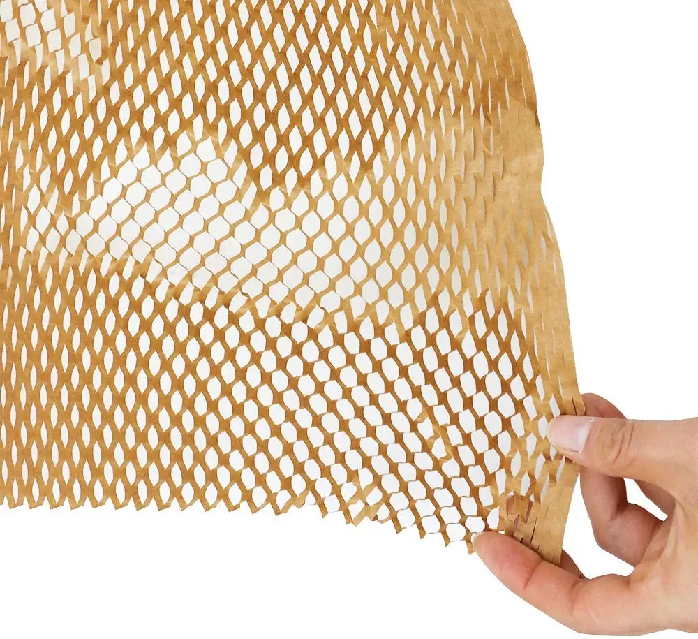 Taza de papel kraft protectora de doble pared, amortiguador de relleno acolchado, rollo de papel de embalaje Kraft, rollo de papel de embalaje Kraft de nido de abeja