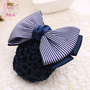 Flower Headdress Nurses Bow <strong>Bun</strong> Jewelry Hairnet Pocket Alloy <strong>Hair</strong> <strong>Pins</strong> With Net Hotel Bank Clerk Hairpin Headband Accessories - Product Image 1