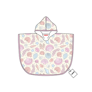 Toallas con Capucha de Verano ODM/OEM para <span class=keywords><strong>Surf</strong></span> y Natación, Tejidas, de Secado Rápido, Personalizadas, con Estampado de Conchas, Suaves, para Niños, para la Playa o la Piscina - Product Image 4